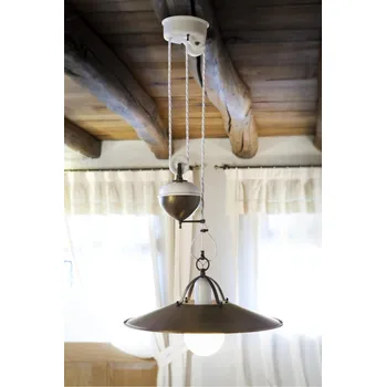 ALDO BERNARDI Stahovací svítidlo retro s protizávažím Linea Postiglione 3615