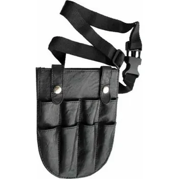 Kadeřnická kapsa na nůžky Duko - kůže, černá (9B602) + dárek zdarma