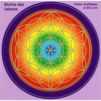 Samolepící dekorace Samolepa ,,Květ života" Čakra 20,5 cm (Samolepa Květ života Čakra Průměr 20,5 cm)