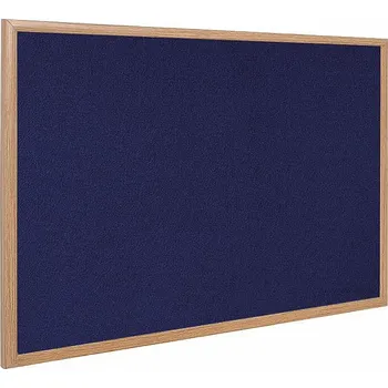 Textilní nástěnka dřevěný rám 150 x 100 cm (modrá)