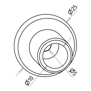 Zábradlí Koncovka nerez prutů ø10 (12) mm - ZEĎ Průměr prutů: 10 mm