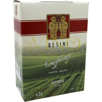 Víno Víno Besini Saperavi suché 3 l bag in box červené gruzínské BIB
