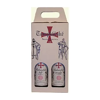 Dárkový potravinový koš Templářské sklepy Čejkovice Dárkový karton na dvě láhve bílý