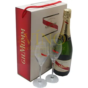 G.H. Mumm Akce ihned Champagne Mumm Cordon Rouge Brut 0,75 l in giftbox se 2mi skleničkami