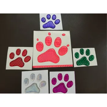 Samolepicí dekorace na vozidlo 3D Samolepka metalová tlapka - DOPRODEJ 1ks Barva: Fialová, Velikost: 5 cm