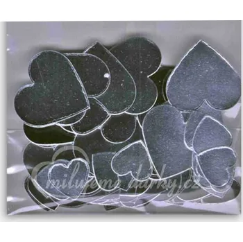 Party dekorace Balíček papírových stříbrných srdíček 3 Love