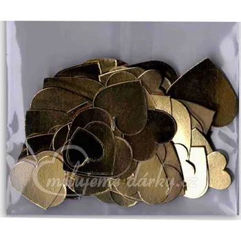 Party dekorace Balíček papírových zlatých srdíček 3 Love