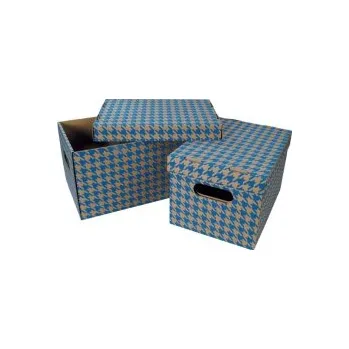 Archivační box Krabice úložná s víkem - modrá / A4 / 30 x 22,5 x 20 cm