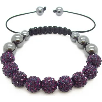 Náramek Blingstar Náramek Shamballa Luxury - Purple - B334 korálky
