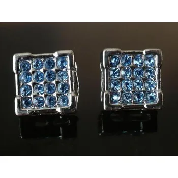 Náušnice Blingstar Náušnice Z61 LUXURY Square blue diamond