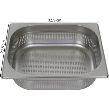 Plech na pečení TOMGAST | Gastronádoba PROFI velikost GN 1/2, výška 20 cm, děrovaná (Gastornádoba děrovaná PROFI)