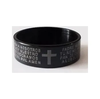 Prsten Blingstar Prsten Kříž Ježíš * Modlitba * Black - Nerez ocel / 898 (černý)