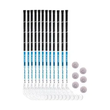 Florbalová hůl Unihoc Basic Set Unihoc SNIPER 30 Florbalová sada bílá / modrá, 87cm (=97cm), (9 - 12 let)