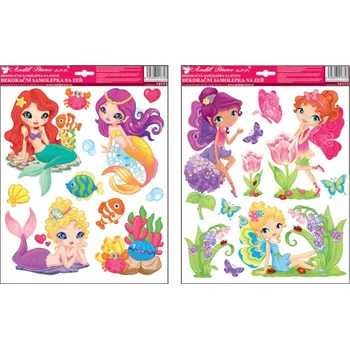 Samolepící dekorace Samolepicí pokojová dekorace pro děti víly, mořské víly 10172 / Samolepky na zeď ( 33 x 29 cm ) Room Decor