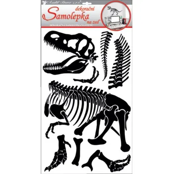Samolepící dekorace Samolepicí dekorace na stěnu černá kostra dinosaura 10182 / Samolepky na zeď ( 50 x 32 cm ) Room Decor