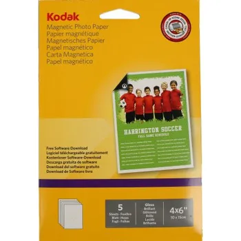 Fotopapír KODAK Magnetic Photo Paper 10x15cm, 5 potisknutelných magnetických listů