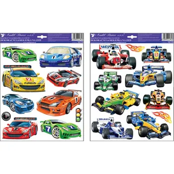 Samolepící dekorace Room Decor Samolepicí pokojová dekorace pro děti závodní auta, formule 10179 33 x 29 cm