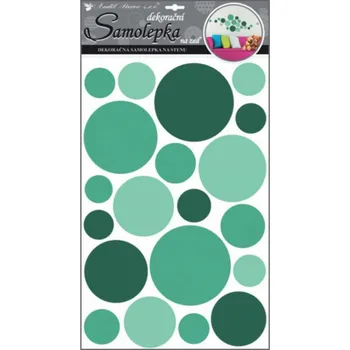 Samolepící dekorace Samolepicí pokojová dekorace na stěnu zelené kolečka 10168 / Nálepka na zeď (60 x 32 cm) Room Decor