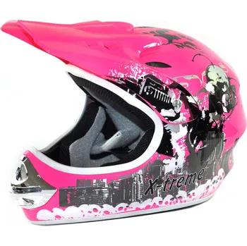 Helma na motorku Dětská helma Xtreme - Růžová L