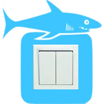 samolepka Marcela Krajčíková Samolepka na zeď vypínač - Žralok 17,5 x 18 cm (Marcela Krajčíková Samolepka na zeď vypínač - Žralok 17,5 x 18 cm )