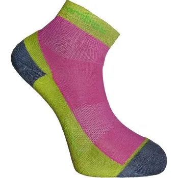 Pánské ponožky BX-2 FUN bambusové kotníčkové ponožky BAMBOX 43-46 limetka / růžová