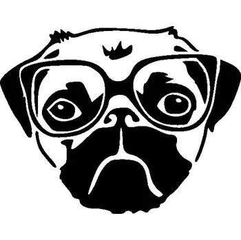 Samolepicí dekorace na vozidlo Merci-shop. Samolepky na auto Mops pes 1 (12 cm x 9 cm )