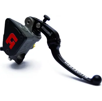 Brzda pro motocykl ACCOSSATO Italy Radiální brzdová pumpa kovaná ACCOSSATO PRS nastavitelná 16x17-18-19 s kloubovou páčkou Barva páčky: zelená, Délka páčky: krátká 16.5 cm