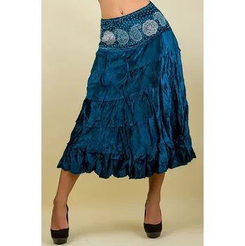 Dámské oblečení Maxisukně Rock tyrkysová (Sukně s aplikací tyrkys)