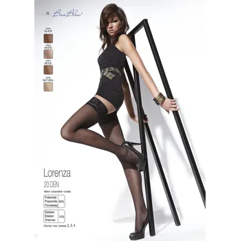 Dámské oblečení Bas Bleu Lorenza 8 den Punčochy beige-středně hnědé 3-M (samodržící punčochy s krajkou)