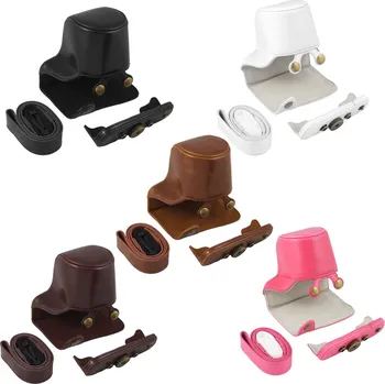 Pouzdro na mobilní telefon Kožené pouzdro pro PENTAX Q-S1 bílé (Stylové retro pouzdro pro q-s1)