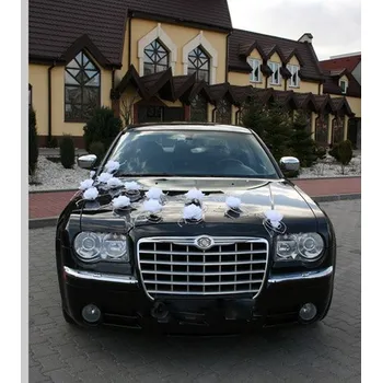 Svatební dekorace Dekorace na auto A45 (POZOR AKCE- 15 KVĚTŮ V SADĚ -VELICE VÝHODNÁ CENA )