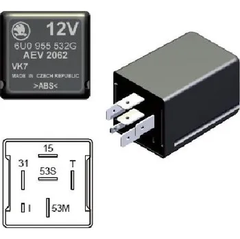 Stěrač Intervalový spínač stěračů s funkcí Wisch-Wasch AEV 2062 (AEV2062 cyklovač stěračů s pamětí Felicia, Octavia)