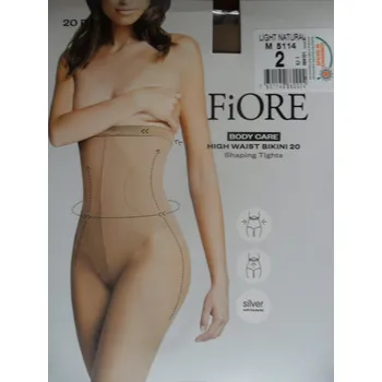 Dámské punčochy Fiore punčochové kalhoty High waist bikiny 20den light natural 4-L (punčochové kalhoty upravující linii pasu a břicha antibakteriální)