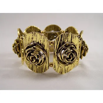 Náušnice Náramek zlatý s květy (Náramek etno zlatý s květy)