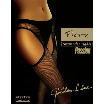 Dámské punčochy PASSION SIT-punčochové kalhoty Fiore red-červené (sítované punčochové kalhoty imitující punčochy na podvazek)