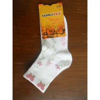 EXTENSO-dětské ponožky LOANA bílé 27-30 (18-20) (dětské bílé ponožky se vzorečkem)