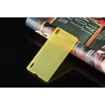 Pouzdro na mobilní telefon Pouzdro, kryt, obal SES ultratenký 0,3mm plastový na mobil HUAWEI P7 žlutá (obal, kryt SES ohebný plast na mobil HUAWEI ASCEND P7 průhledný/žlutý)