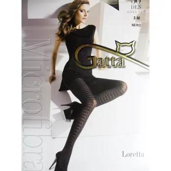 Dámské punčochy Gatta Loretta 61 50 den Punčochové kalhoty nero-černé 2-S (vzorované punčochové kalhoty bez vyznačeného sedu)