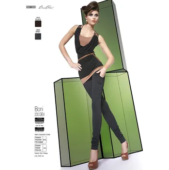 Dámské legíny Bas Bleu Boni 200 den Leginy black-černé 3-M (leginy zdobené kapsičkou)