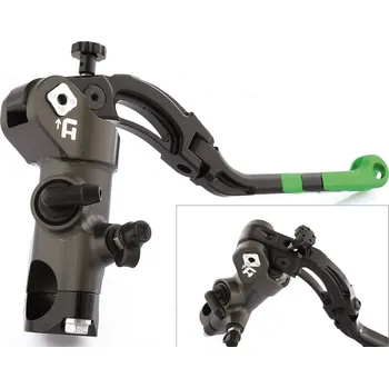 Brzda pro motocykl ACCOSSATO Italy Radiální spojková pumpa ACCOSSATO PRS EVOLUTION CNC nastavitelná RACING Barva páčky: zelená, Délka páčky: dlouhá 19 cm