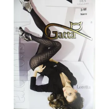 Dámské punčochy Gatta Loretta 62 50 den Punčochové kalhoty nero-černé (vzorované punčochové kalhoty bez vyznačeného sedu)