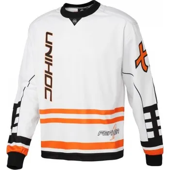 Míčový sport Unihoc Feather Sr. brankářský dres černá-bílá-oranžová