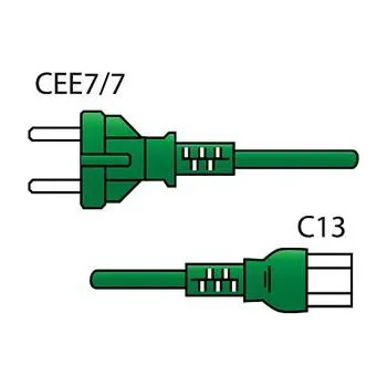 Napájecí kabel Zelený napájecí kabel Schuko CEE 7/7 /C13 2,5 m