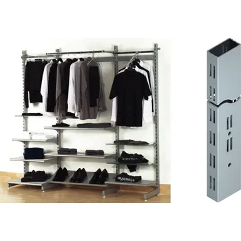 Nábytkové kování Nosný sloup 60x30mm, se dvěma řadami otvorů - sloup bílý, délka 1315mm