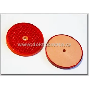 Příslušenství osvětlení automobilu odrazka kulatá - červená, 62mm UNI s otvorem