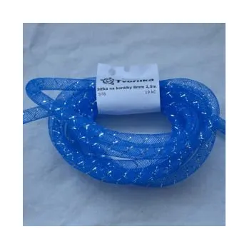 Dětské navlékací korálky Síťka na korálky (modistická dutinka) 8mm 2,5m sv.modrá s průtahem