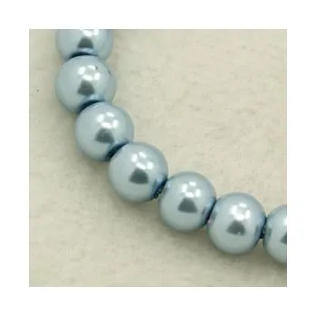 Dětské navlékací korálky Voskované perličky 12mm 10ks světle modré