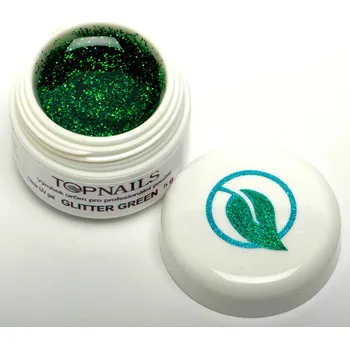 topnails - barevný UV gel GLITTER GREEN 5g (color gel)