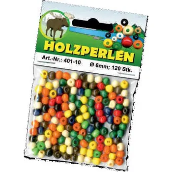 Dětské navlékací korálky Dřevěné korálky lakované 8mm, 85ks - barevný mix