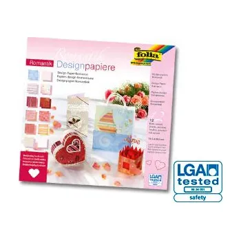 Umělecký papír Folia Scrapbooking papír Romantik 30 x 30cm/190g - sada